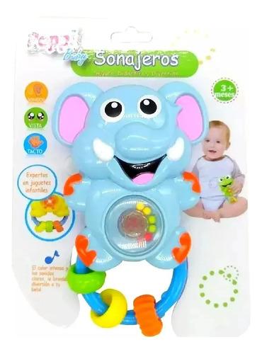 Sonajero Poppi Animales Con Luz Sonido Didactico Bebe Color Elefante Diseño Animal 2
