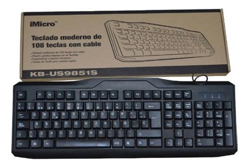 Teclado Oficina Usb Imicro Kb-us9851s Español Color Negro Membrana 2