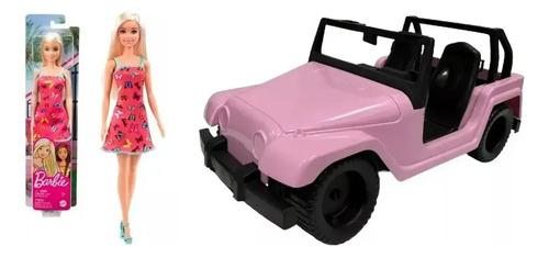 Combo Jeep Auto De Barbie + Muñeca 30 Cm Original Mattel 2