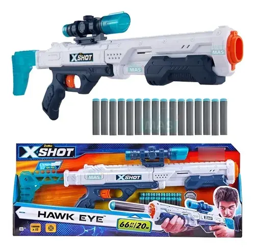 Escopeta Con Mira Ojo De Halcon Rifle Pistola Dardos X Shot Rojo