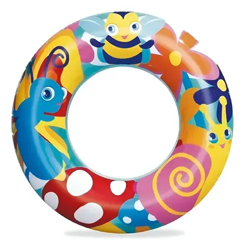 Salvavidas Aro Inflable Flotador Bichitos 56cm Pileta Playa Brillante