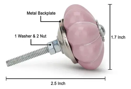 Pomos De Cerámica Vintage Rosa Para Cajones Y Armarios X6 Rosa 4