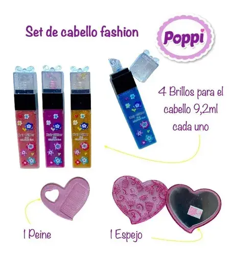 Mi Primer Set De Cabello Fashion Pinta Pelo Brillos Infantil 3