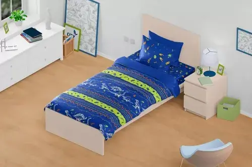 Juego De Sabanas Infantil Niños Dinos Unicornios 1 1/2 Plaza 12