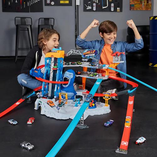 Pista De Ataque Gorila Gigante Metal Machine Con Lanzador Y Ascensor Para Niños Azul 7