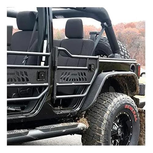 Puertas Traseras Jeep Wrangler Jk Aries 25009 Tubo Aluminio Trasera Izquierda Y Derecha Negro 4