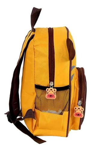 Mochila Jardín Infantil Escolar Reforzada Animal Tigre Leon Amarillo León 3