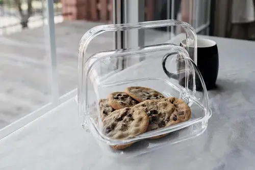 Panera Acrílica Con Tapa Giratoria Y Asa Libre Bpa Huang Transparente 2