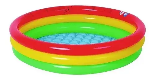 Pileta Inflable Infantil Bebes Niños Colorida Piso Inflable Rojo Amraillo Verde 5