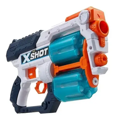 Pistola Juguete Doble Tambor Xcess Lanza Dardos 24mts X Shot Roja 4