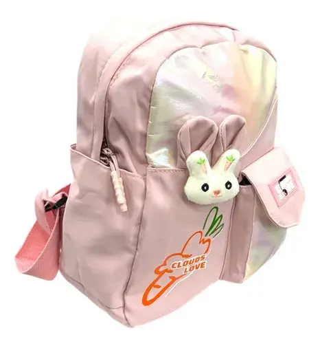 Mochila Infantil Conejo Kawaii Niñas Conejito Escolar Viaje Rosa Conejito 2