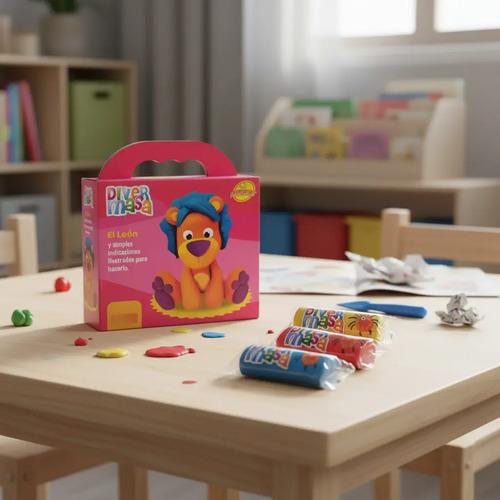 Juego De Masas Plastilina Diver Masa El León 210gr Bontus Naranja 2