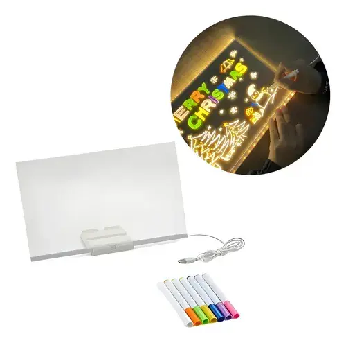 Pizarra Led Mágica Stnffive 15x15cm Acrílico Transparente Usb Luz