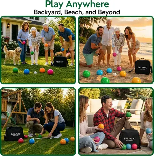 Juego Bochas Balavic 8 Bolas Resina Con Bolsa Y Accesorios Negro 7