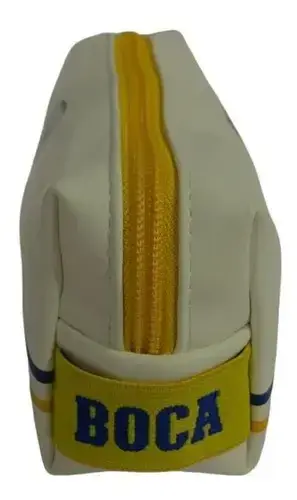 Cartuchera Fútbol Boca Juniors Quemoda Blanca 12 Lápices Blanco 6