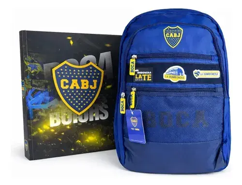 Combo Mochila Reforzada + Carpeta Escolar Boca Juniors Cabj 2