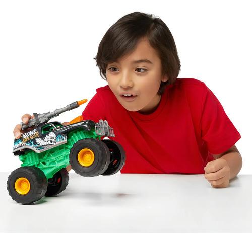 Zuru Metal Machines Monster Truck Wars Vehículo Luz Y Sonido Color Verde Personaje Bone 4