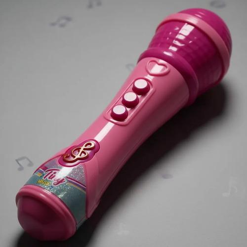 Microfono Musical Juguete Tiny Con Sonido Y Lentes Fashion Rosa Chicle 6