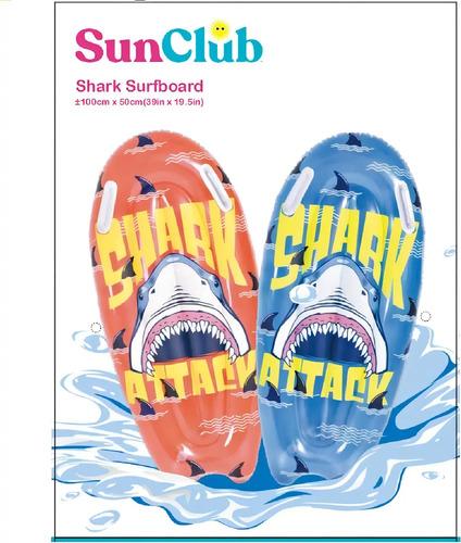 Tabla Barrenadora Inflable Tiburon Shark Pileta Niño Verano 4