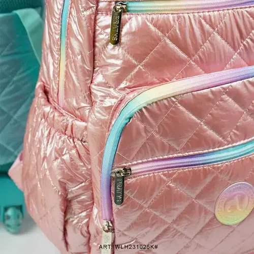 Mochila Carrito Escolar Nena Brillante Primaria Impermable Rossa Metalizado Metalizado 6