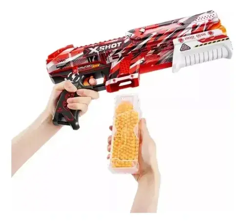 Pistola Lanza Bolitas De Gel Hydrogel 5000 Bolitas X Shot Roja 5