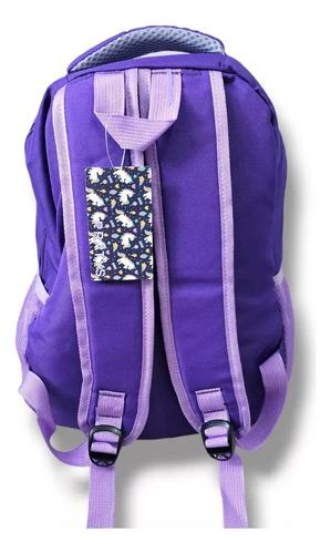 Mochila + Cartuchera Infantil Escolar Unicornio Violeta Nena Violeta Unicornios 6