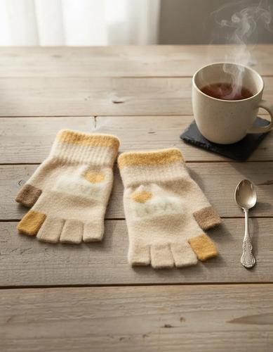 Guantes Infantil Sin Dedos Para Niñas Invierno Abrigado Love 12