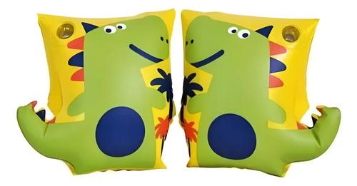 Bracitos Inflable Dinosaurio Infantil Niño Flotadores Pileta Verde