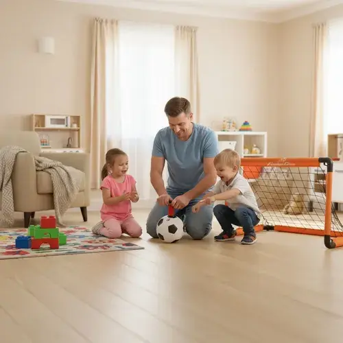Arco De Futbol Con Red Plegable + Pelota + Inflador 45x60 Cm Naranja 6