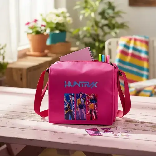 Bandolera Cartera Morral Infantil Guerreras K Pop Niñas Fucsia Guerreras Plastico