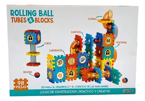 Bloques Para Armar 98 Piezas Ditoys Rolling Ball Tubes Block 98