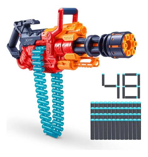 Pistola Ametralladora Lanza Dardos En Rafaga Crusher X Shot Naranja