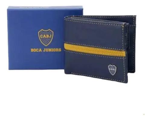 Billetera Boca Juniors Licencia Oficial Con Pin Metálico Azul/amarillo 8