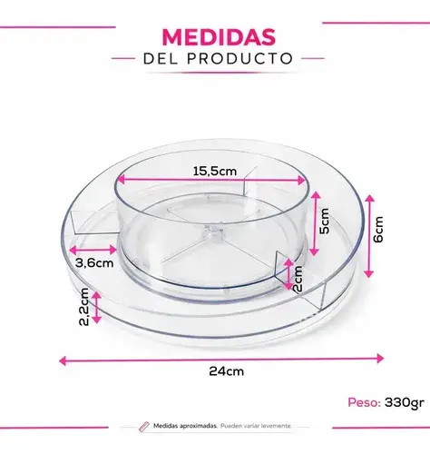 Organizador Multiuso De Acrílico Transparente Y Giratorio 4