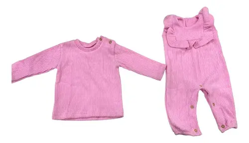 Set Beba Conjunto 2 Piezas Remera + Enterito Lanilla Abrigad 5