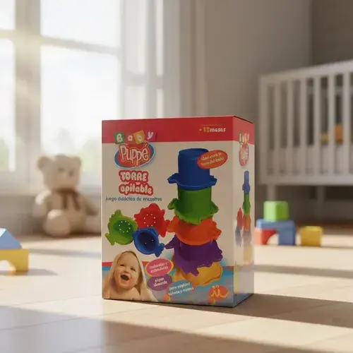 Baby Puppe Juego Didactico Torre Apilable Peces 5 Unidades Multicolor