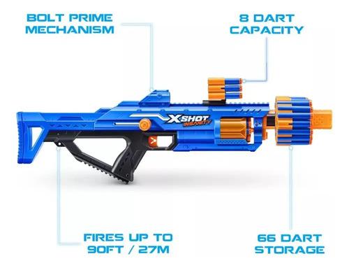 Ametralladora Pistola Lanza Dardos Gigante Premium Berzerko Azul Y Naranja 2