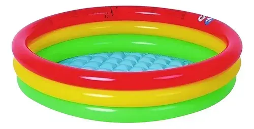 Pileta Inflable Infantil Bebes Niños Colorida Piso Inflable Rojo Amraillo Verde