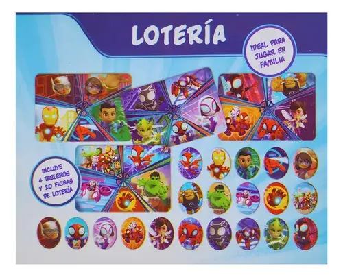 Lotería Infantil Spiderman Juego De Mesa Spidey Tapimovil 3