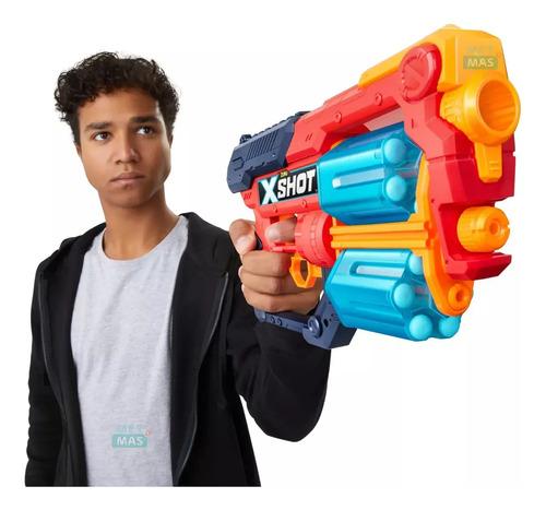 Pistola Doble Xcess Lanza Dardos A 24m Arma Infantil X-shot Rojo/azul 5