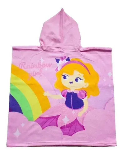 Poncho Toallon Microfibra Infantil Estampado Seca Rapido 10