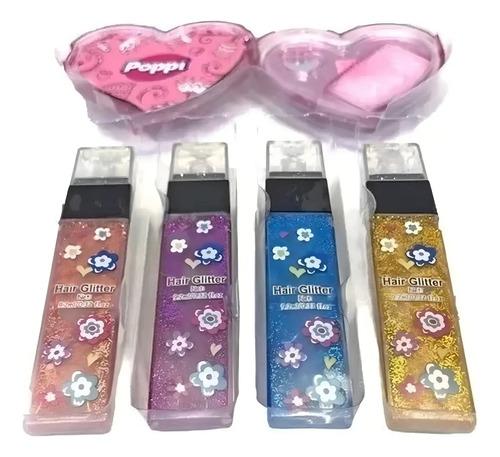 Set De Belleza Pinta Cabello Fashion Brillos Infantil Poppi 3