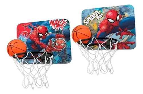 Aro Basquet Infantil Spiderman Con Pelota+ Red Plegable 19cm 3