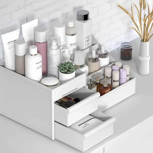 Organizador Maquillaje Cremas Escritorio Oficina Cajones Blanco 4