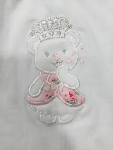Enterito Con Cuello Beba Bebe Recien Nacido Osito Bordado Rosa Con Osito 0-2m 3
