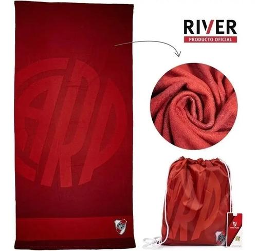 Toallon Playero Microfibra Seca Rapido River Plate + Mochila 4