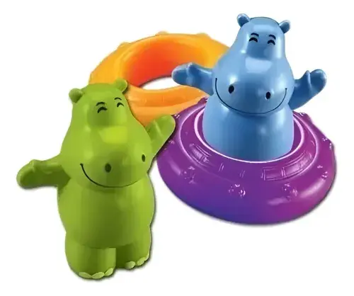 Juguete Para El Agua Bebe Hipopotamos Silbadores Bimbi Multicolor 3