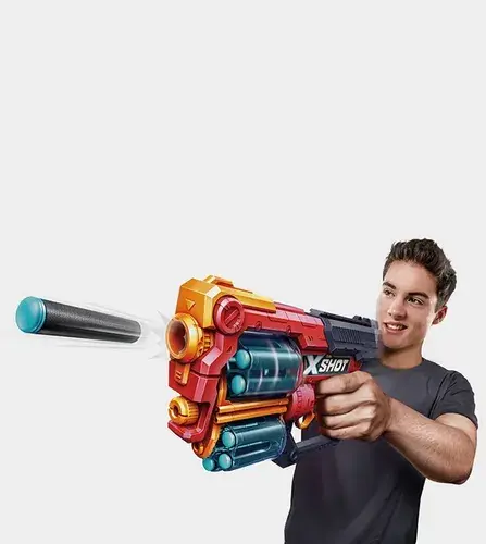 Pistola Lanza Dardos X-shot Excel Xcess 20m Doble Cañón Rojo/azul 4