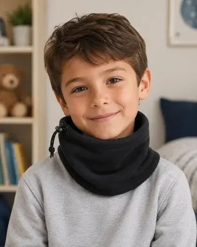 Cuellito Negro Ajustable Unisex Para Frio Y Deporte Negro Liso Unico 2