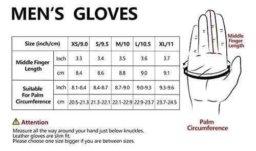 Guantes Cuero Fioretto Hombre Invierno Táctil Piel Oveja Negro S Cuero 6